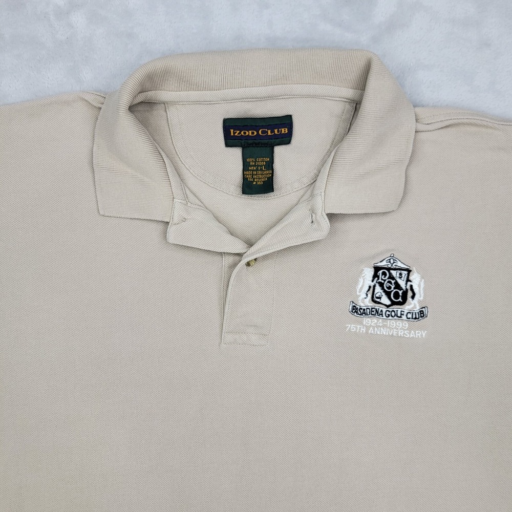IZOD Shirt Mens Large Vintage Polo Performance Classic Pasadena Golf Club Adult